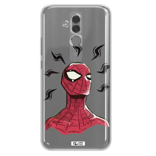 a cartoon of a red spider man Huawei Mate 20 Lite Clear TPU Case