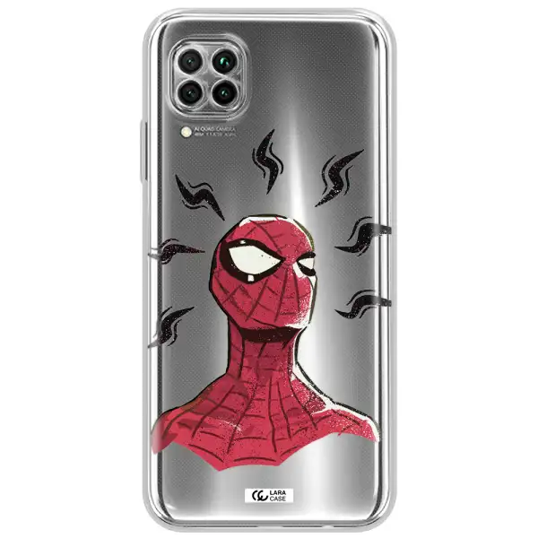 A Cartoon Of A Red Spider Man Huawei Nova 7I Clear Tpu Case