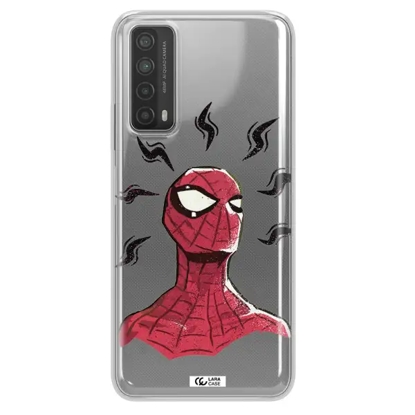 a cartoon of a red spider man Huawei P Smart 2021 Clear TPU Case