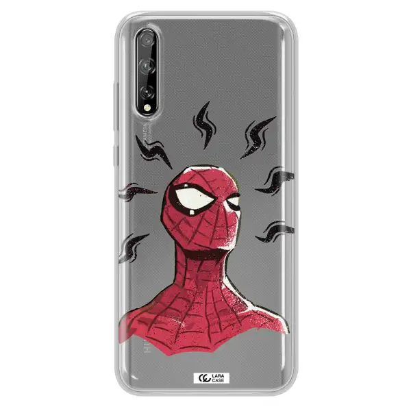 a cartoon of a red spider man Huawei P Smart S Clear TPU Case
