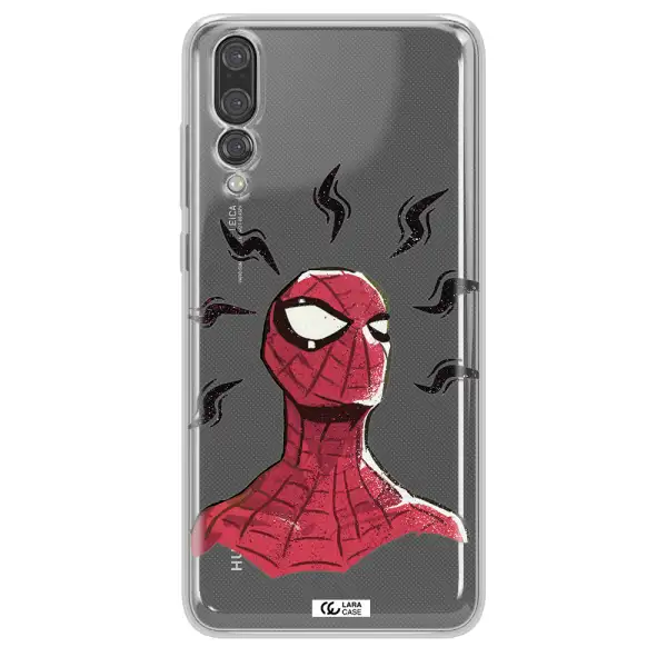 a cartoon of a red spider man Huawei P20 Pro Clear TPU Case