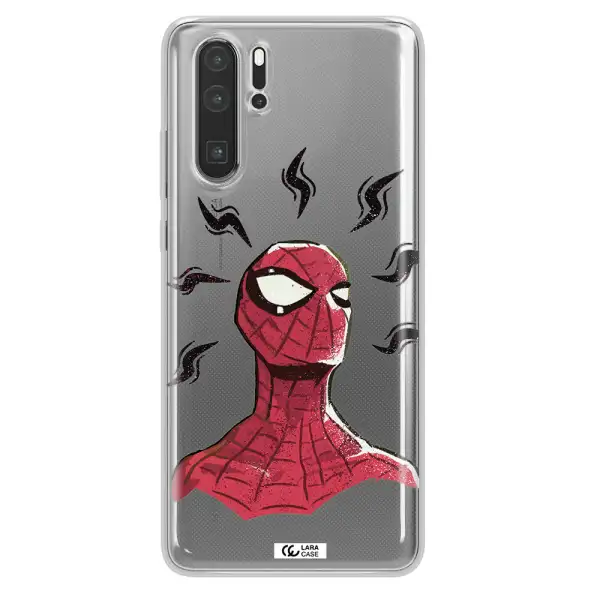 a cartoon of a red spider man Huawei P30 Pro Clear TPU Case