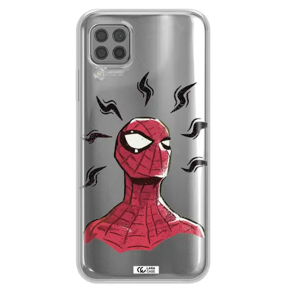 a cartoon of a red spider man Huawei P40 Lite Clear TPU Case