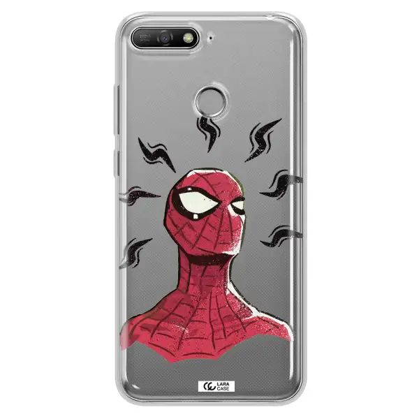 a cartoon of a red spider man Huawei Y6 Prime 2018 Clear TPU Case