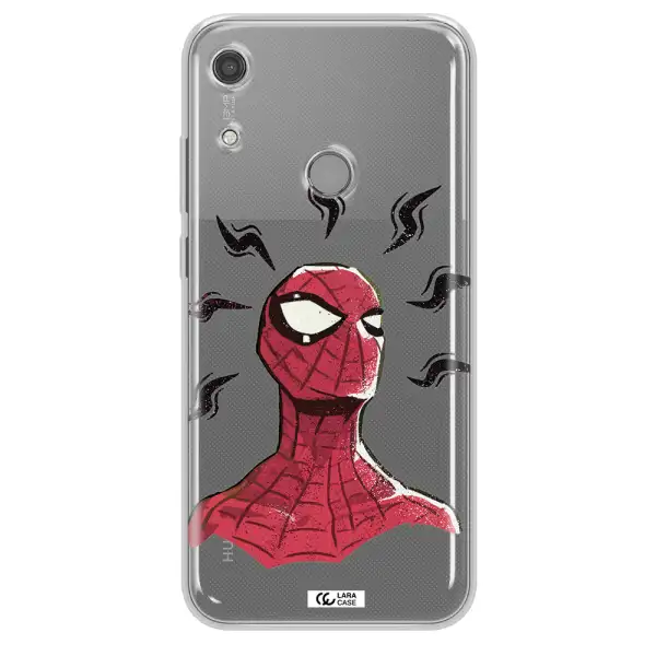 a cartoon of a red spider man Huawei Y6S Clear TPU Case