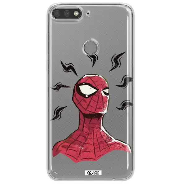 a cartoon of a red spider man Huawei Y7 Prime 2018 Clear TPU Case