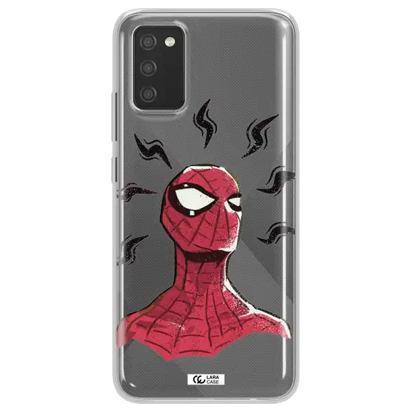 a cartoon of a red spider man Samsung A02S Clear TPU Case