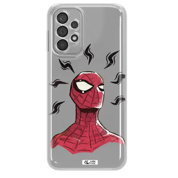 A Cartoon Of A Red Spider Man Samsung A23 5G Clear Tpu Case