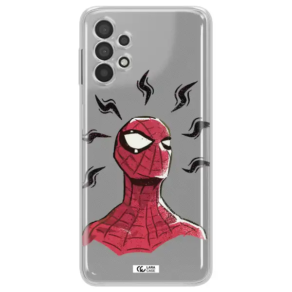 A Cartoon Of A Red Spider Man Samsung A32 4G Clear Tpu Case