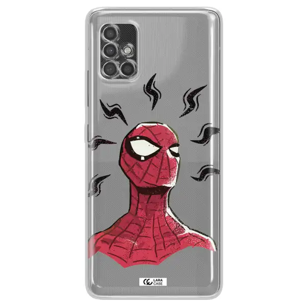 A Cartoon Of A Red Spider Man Samsung A40S Clear Tpu Case