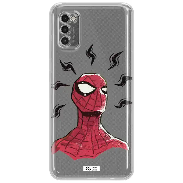 A Cartoon Of A Red Spider Man Samsung A41 Clear Tpu Case