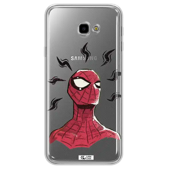 a cartoon of a red spider man Samsung J4 Plus Clear TPU Case