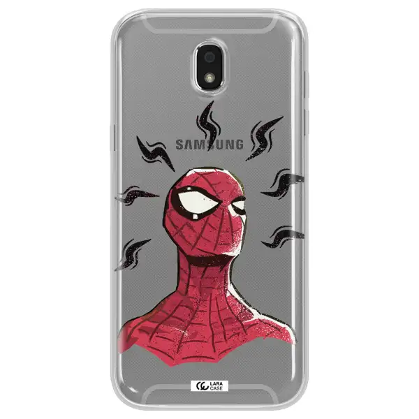 a cartoon of a red spider man Samsung J5 2017 Clear TPU Case