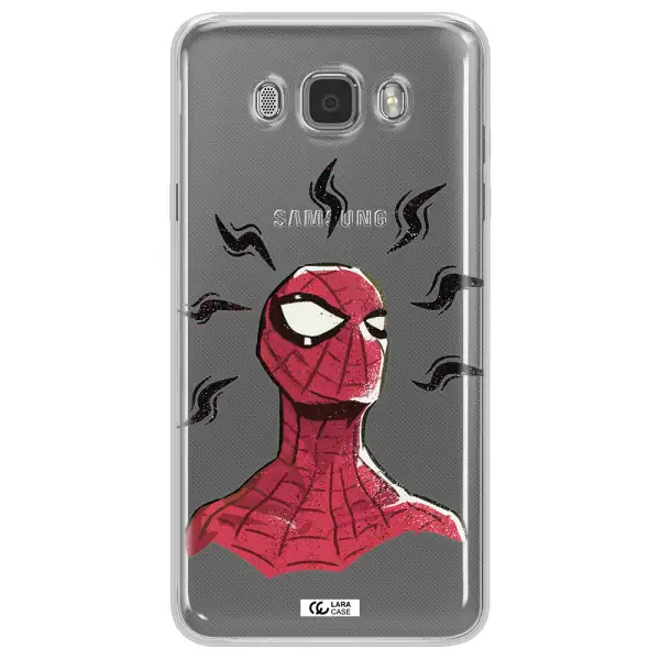 a cartoon of a red spider man Samsung J7 2016 Clear TPU Case