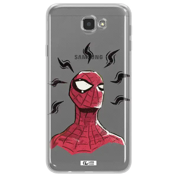 a cartoon of a red spider man Samsung J7 Prim Clear TPU Case