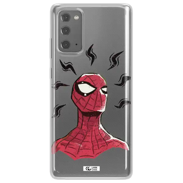 a cartoon of a red spider man Samsung Note 20 Clear TPU Case