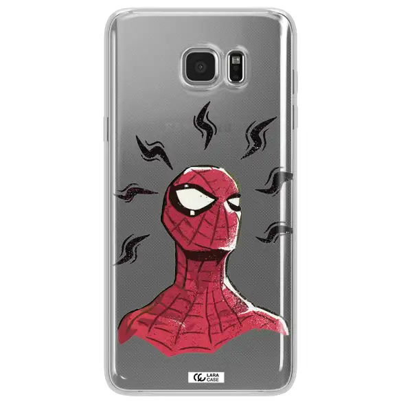 a cartoon of a red spider man Samsung Note 5 Clear TPU Case