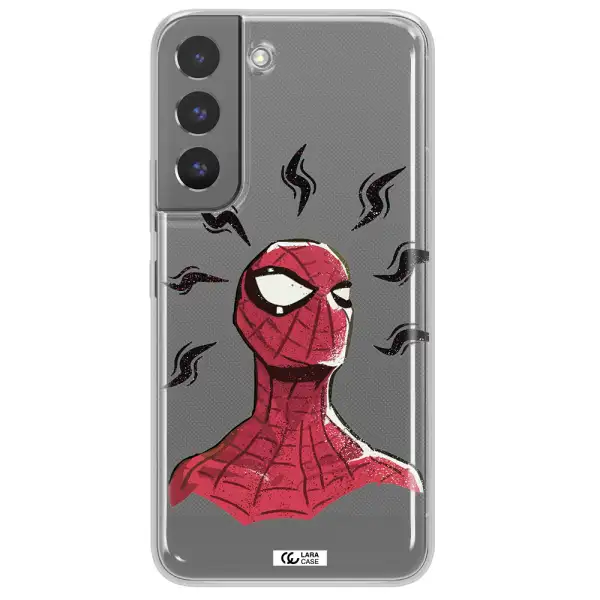a cartoon of a red spider man Samsung S 22 Plus Clear TPU Case