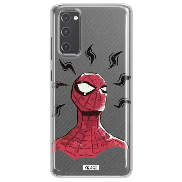 a cartoon of a red spider man Samsung S20 Fe Clear TPU Case