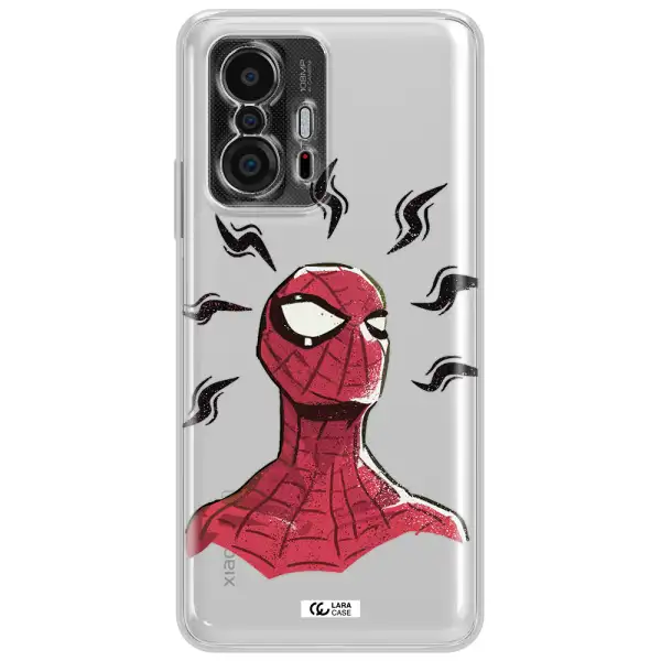 A Cartoon Of A Red Spider Man Xiaomi 11T Clear Tpu Case