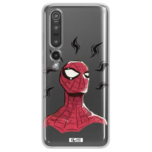 a cartoon of a red spider man Xiaomi Mi 10 Pro Clear TPU Case