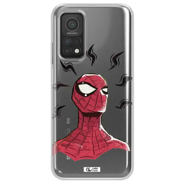a cartoon of a red spider man Xiaomi Mi 10T Clear TPU Case