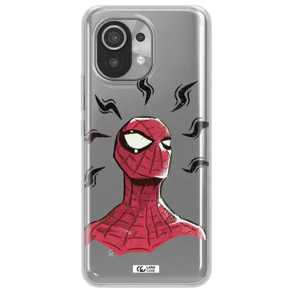 a cartoon of a red spider man Xiaomi Mi 11 Clear TPU Case