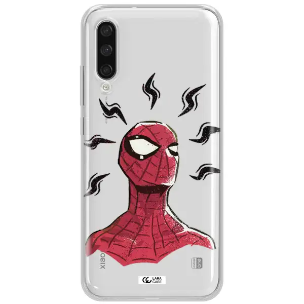 A Cartoon Of A Red Spider Man Xiaomi Mi A3 Clear Tpu Case