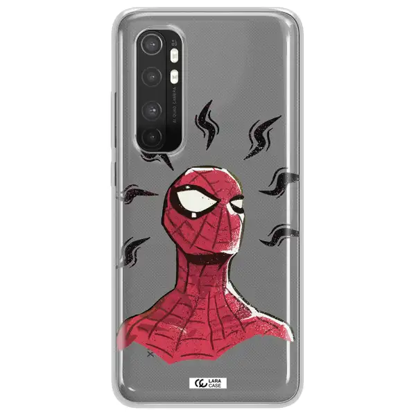 a cartoon of a red spider man Xiaomi Mi Note 10 Lite Clear TPU Case