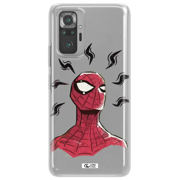 a cartoon of a red spider man Xiaomi Note 10 Pro Clear TPU Case