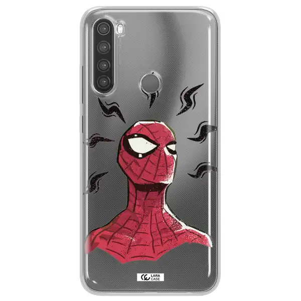 a cartoon of a red spider man Xiaomi Note 8 Clear TPU Case