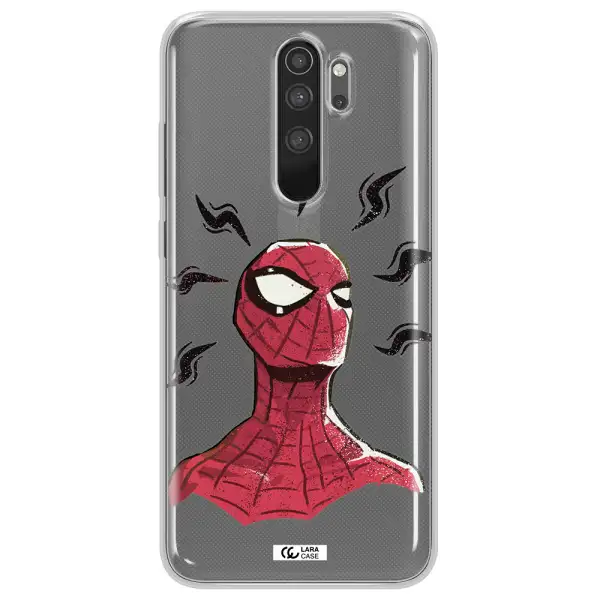 a cartoon of a red spider man Xiaomi Note 8 Pro Clear TPU Case