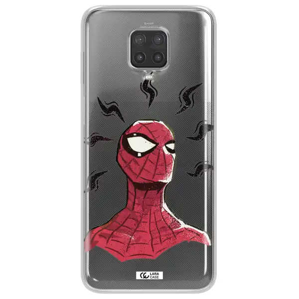 a cartoon of a red spider man Xiaomi Note 9 Pro Clear TPU Case