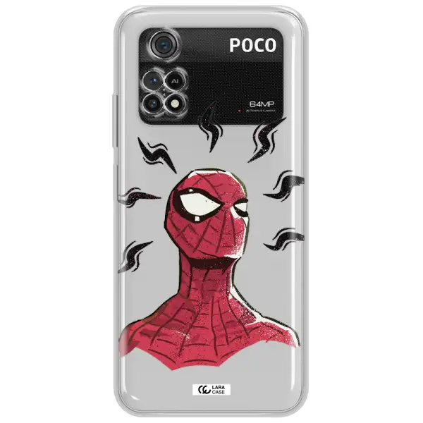 A Cartoon Of A Red Spider Man Xiaomi Poco M4 Pro 4G Clear Tpu Case