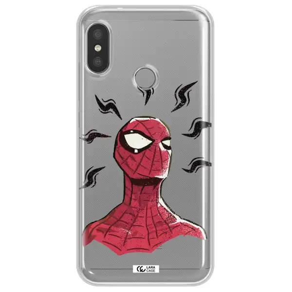 a cartoon of a red spider man Xiaomi Redmi 6 Pro Clear TPU Case