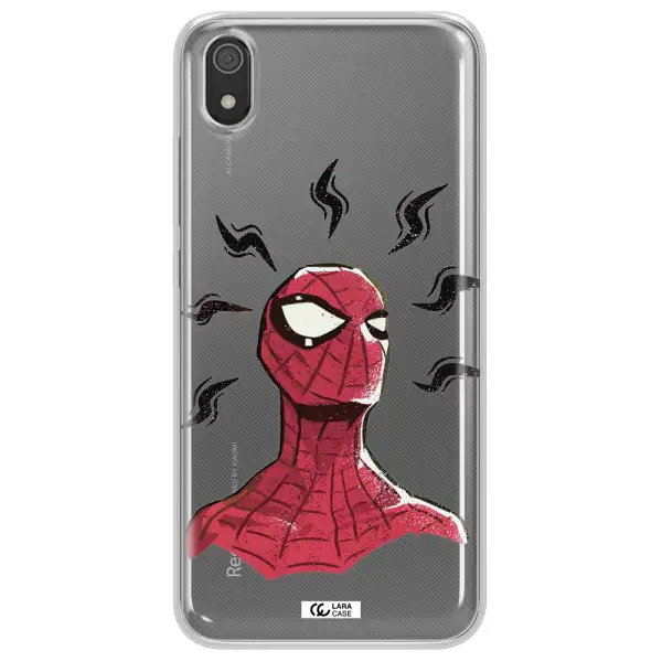 a cartoon of a red spider man Xiaomi Redmi 7A Clear TPU Case