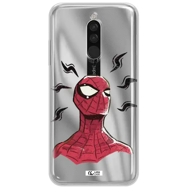 A Cartoon Of A Red Spider Man Xiaomi Redmi 8 Clear Tpu Case
