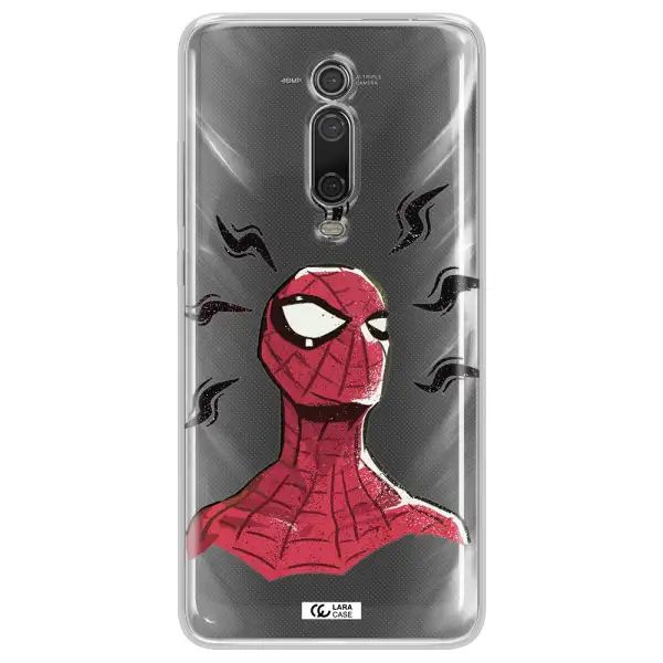 A Cartoon Of A Red Spider Man Xiaomi Redmi K20 Clear Tpu Case