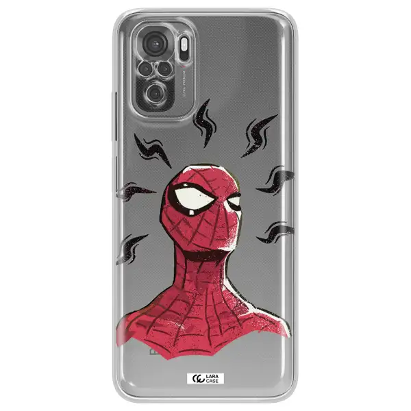 A Cartoon Of A Red Spider Man Xiaomi Redmi Note 10S Clear Tpu Case
