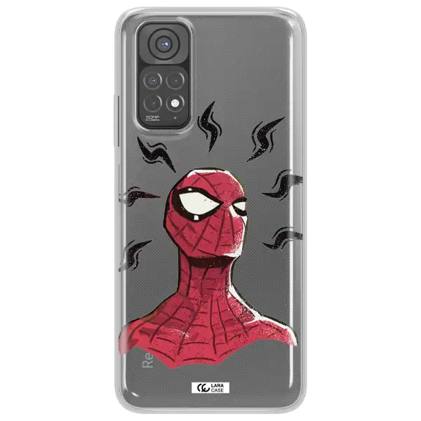 a cartoon of a red spider man Xiaomi Redmi Note 11 Clear TPU Case