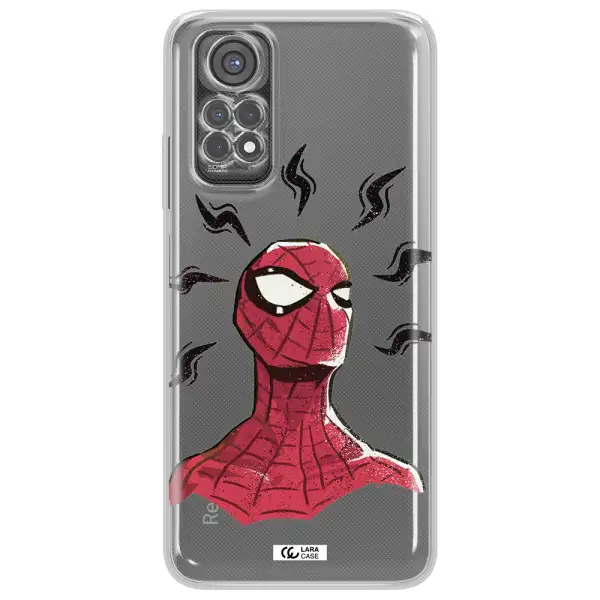 A Cartoon Of A Red Spider Man Xiaomi Redmi Note 11S Clear Tpu Case