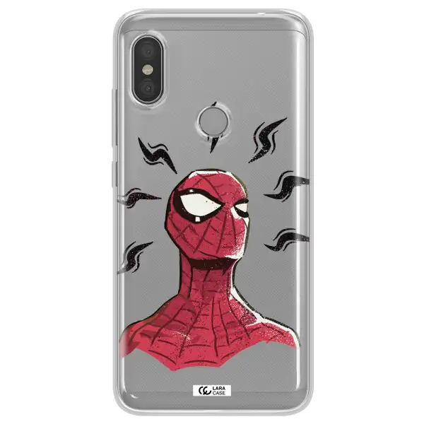 a cartoon of a red spider man Xiaomi Redmi Note 6 Pro Clear TPU Case