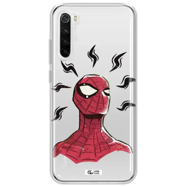 A Cartoon Of A Red Spider Man Xiaomi Redmi Note 8T Clear Tpu Case
