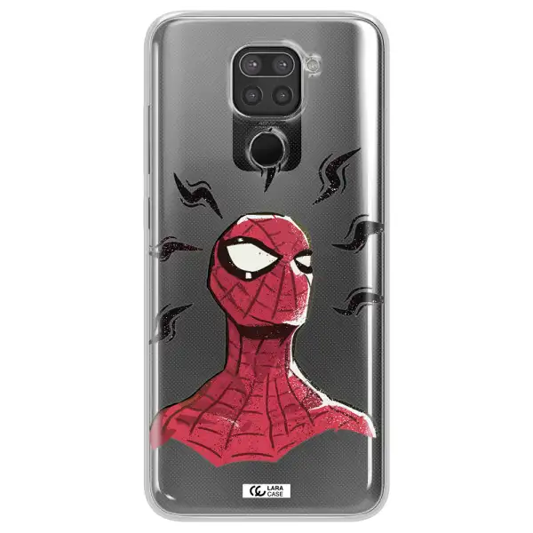 a cartoon of a red spider man Xiaomi Redmi Note 9 Clear TPU Case