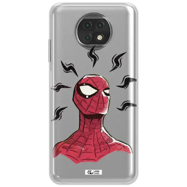 A Cartoon Of A Red Spider Man Xiaomi Redmi Note 9T Clear Tpu Case