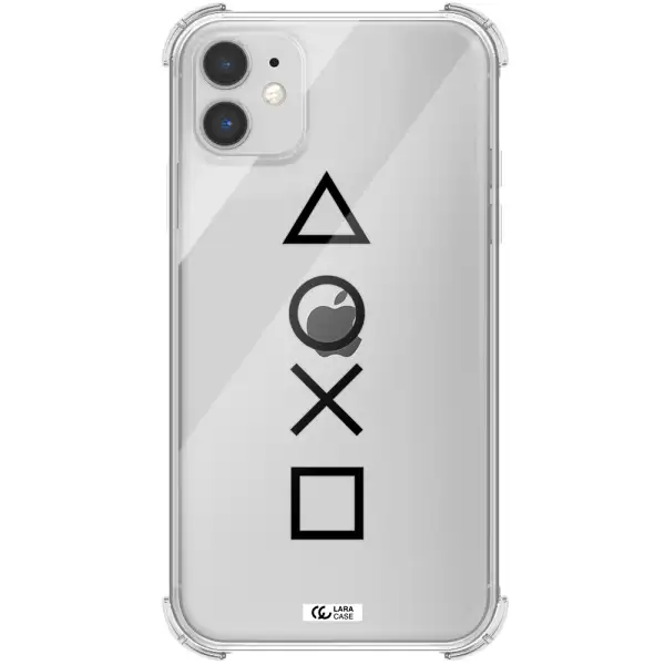 a black and white symbol Apple iPhone 11 Clear PC Case