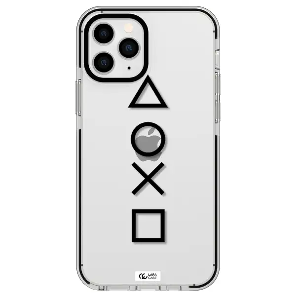 a black and white symbol Apple iPhone 11 pro impact black border Case