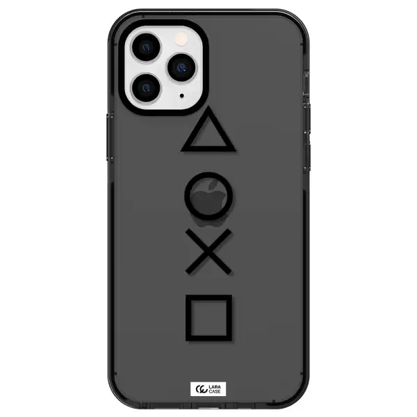 a black and white symbol Apple iPhone 11 pro max impact Smoke Black Case