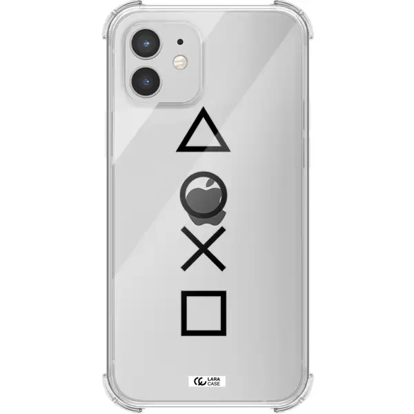 a black and white symbol Apple iPhone 12 Clear PC Case