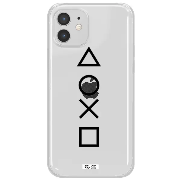 a black and white symbol Apple iPhone 12 Clear TPU Case